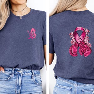Pink Ribbon Shirt, Breast Cancer Tshirt, Cancer Warrior Shirt, Cancer Survivor Tee, Cancer Fight T shirt, Cancer Support Gift image 4