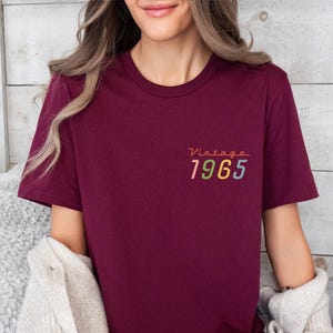 Verjaardagsshirt 1965, 60e verjaardagscadeau, cadeau 1965, geboren in 1965 cadeau, T-shirt verjaardagsfeestje, 60e cadeaus, verjaardag oma, verjaardagscadeau moeder