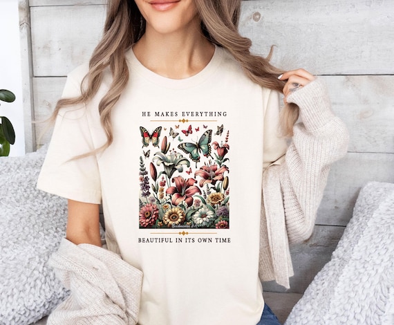 Christian Chinoiseries Shirt, Bible Verse Shirt, He Makes Everything, Religious Gift, Church T-shirt, Inspirational Shirt, Christian Shirts