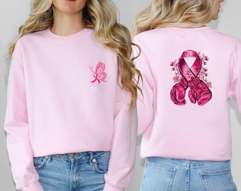 Breast Cancer Sweatshirt, Cancer Warrior Gift, Pink Ribbon Jumper, Cancer Survivor, Cancer Fight Top, Cancer Support, Cancer Sweatshirt