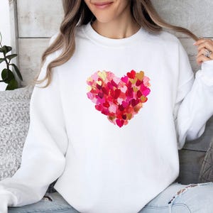 Heart Love Sweatshirt, Womens Love Sweater, Valentines Day Jumper, Love Sweatshirt, Heart Print Jumper, Heart Sweater, Funny Heart Gifts image 3