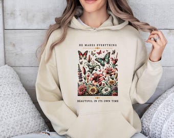 Christian Chinoiseries Hoodie, Bible Verse Hoodie, He Makes Everything, Religious Gift, Church Hoodie, Inspirational Gift, Christian Gift