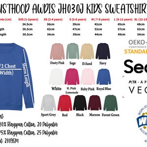 a long sleeved shirt with the names of each product