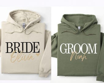 Bride and Groom Hoodie, Honeymoon Hoodie, Wedding Hoodie, Bridal Party Hoodie, Bridesmaid Hoodie, Mother Of The Bride, Mother Of The Groom