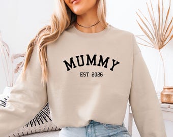 New Mummy Sweatshirt, Mothers Day Sweater, Mum Birthday Gift, Baby Announcement,  Promoted To Mama Top, Personalised Mum, Custom Mama Jumper