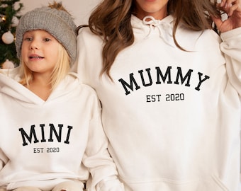 Mummy Hoodie, Mum Christmas Gift, Mini Hoodie, Mother Daughter, Personalised Mum, Mothers Day Gift, Mum and Daughter, Mum and Son Hoodie