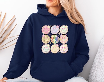 Smile Face Hoodie, Retro Smile Hoodie, Smiley Face Hoodie, Happy Hoodie, Positive Hoodie, Retro Smiley Face, Inspirational Gift, Good Vibes