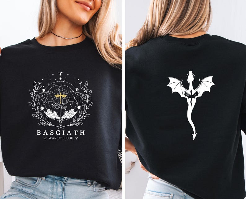 Basgiath War College Sweatshirt, Fourth Wing Sweater, Dragon Rider Jumper, Book Lovers Gift, Fantasy Book Gift, Bookish Gift Jumper image 2