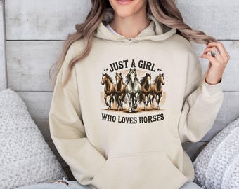 Horse Hoodie, Retro Horse Hoodie, Horse Lover Hoodie, Horse Lover Gift, Girls Horse Hoodie, Womens Horse Top, Horse Riding, Equestrian Gift