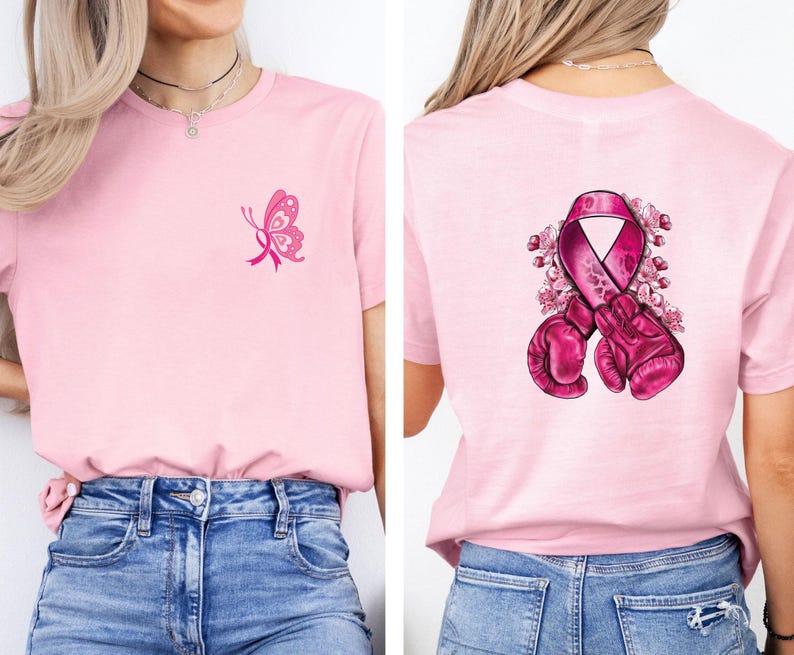 Pink Ribbon Shirt, Breast Cancer Tshirt, Cancer Warrior Shirt, Cancer Survivor Tee, Cancer Fight T shirt, Cancer Support Gift image 2