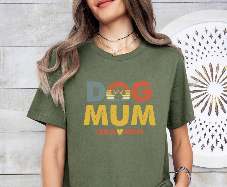 Dog Mum T-shirt, Mothers Day Shirt, Custom Dog Gift, Dog Owner T shirt, Dog Lovers Gift, Dog Walking Gift, Personalised Dog Tee image 4