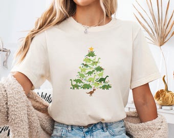 Christmas Dinosaur Tshirt, Dinosaur Tree Shirt, Tree Rex T-Shirt, Cute Dinosaur T Shirt, Dinosaur Lover Gift, Dino Christmas Tee, Funny Dino