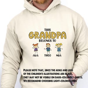 This Grandpa Belongs Hoodie, Fathers Day Hoodie, Personalised Grandad, Custom Grandpa Hoodie,  Father&#39;s Day Gift, Grandpa Birthday