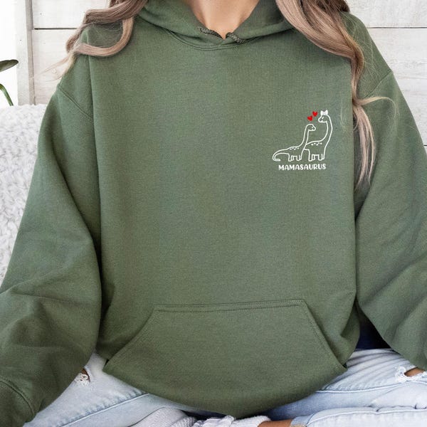 Sweat à capuche maman dinosaure, sweat à capuche Mamasaurus, sweat à capuche maman drôle, cadeau de fête dinosaure, cadeaux dinosaure, cadeau maman drôle, haut dinosaure mignon