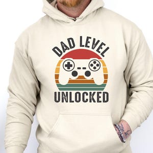 Sweat à capuche papa drôle, sweat à capuche nouveau papa, niveau papa débloqué, cadeau papa, futur sweat à capuche papa, sweat à capuche fête des pères, sweat à capuche père drôle, haut de jeu papa image 5