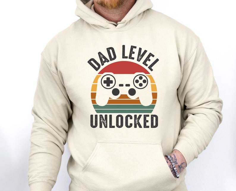 Sweat à capuche papa drôle, sweat à capuche nouveau papa, niveau papa débloqué, cadeau papa, futur sweat à capuche papa, sweat à capuche fête des pères, sweat à capuche père drôle, haut de jeu papa image 5
