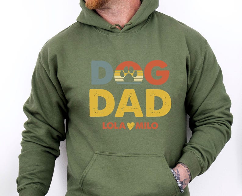 Dog Dad Hoodie, Personalised Dog Hoodie, Fathers Day Hoodie, Dog Owner Gift, Father's Day Jumper, Dog Lover Gift, Dad Birthday Gift immagine 5