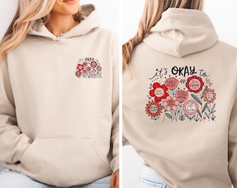 Motivational Hoodie, Positive Quote Hoodie, Inspirational Hoodie, Kindness Hoodie, Mental Health Gift, Floral Hoodie, Positive Pullover