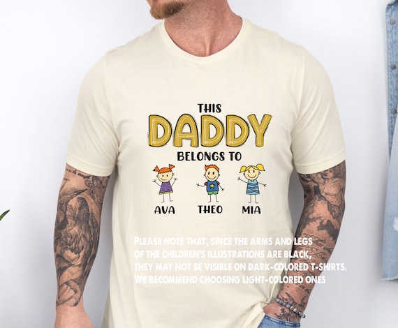 This Daddy Belongs Shirt, Fathers Day Tshirt, Personalised Dad Tee, Custom Dad T shirt, New Dad Gift, Father's Day Tee, Shirt With Kids Name