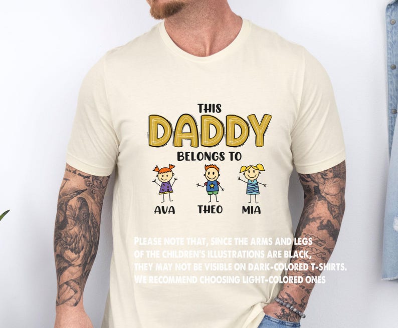 This Daddy Belongs Shirt, Fathers Day Tshirt, Personalised Dad Tee, Custom Dad T shirt, New Dad Gift, Father's Day Tee, Shirt With Kids Name image 1