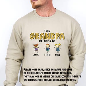This Grandpa Belongs Sweatshirt, Fathers Day Sweater, Personalised Grandad, Custom Grandpa Jumper,  Father&#39;s Day Gift, Grandpa Birthday
