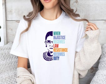 Ruth Bader Ginsburg Shirt, Feminist T-shirt, The Notorious Rbg Tshirt, Supreme Court T shirt, Rbg Fan Tee, Women Power Gift, Feminism Gift