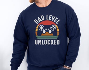 Funny Dad Sweatshirt, New Dad Sweater, Dad Level Unlocked, Daddy Gift, Dad To Be Jumper, Fathers Day Sweater, Funny Father Top, Dad Gaming