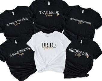 Camiseta del equipo de la novia, Camiseta para la fiesta nupcial, Camisetas para la despedida de soltera, Camiseta de dama de honor, Camiseta de despedida de soltera, Camisetas del equipo de la novia, Camisetas para la noche de soltera