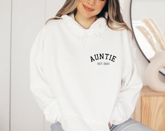 Sweat à capuche tante, sweat à capuche tante, nouveaux cadeaux tante, sweat à capuche tante future, cadeau pour tante, cadeaux tante, sweat à capuche tante personnalisé, tante personnalisé, cadeau tante