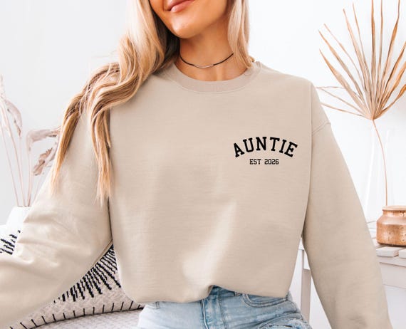 New Auntie Sweatshirt, Auntie Announcement, Mothers Day Jumper, Custom Aunt Sweater, Auntie Gifts, Mothers Day Jumper, Mother's Day Gift