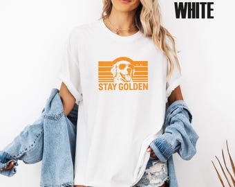 Comfort Colors® Stay Golden T Shirt, Golden Retriever Shirt, Golden Mum Gift, Dog Lover T-shirt, Golden Dog Tshirt, Womens Dog T-shirt