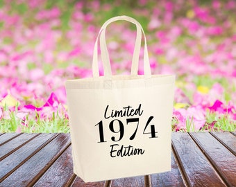 Sac 40e anniversaire, sac en coton, sac en toile, cadeau 50e anniversaire, cadeau 60e anniversaire, cadeau 30e, cadeau 1994, cadeau 1974, cadeau 1984, sac 1964