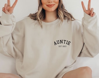 Auntie Sweatshirt, Auntie Announcement, Custom Aunt Sweater, Auntie Gifts, Mothers Day Jumper, Mother's Day Gift, New Auntie Gift, Aunt Gift