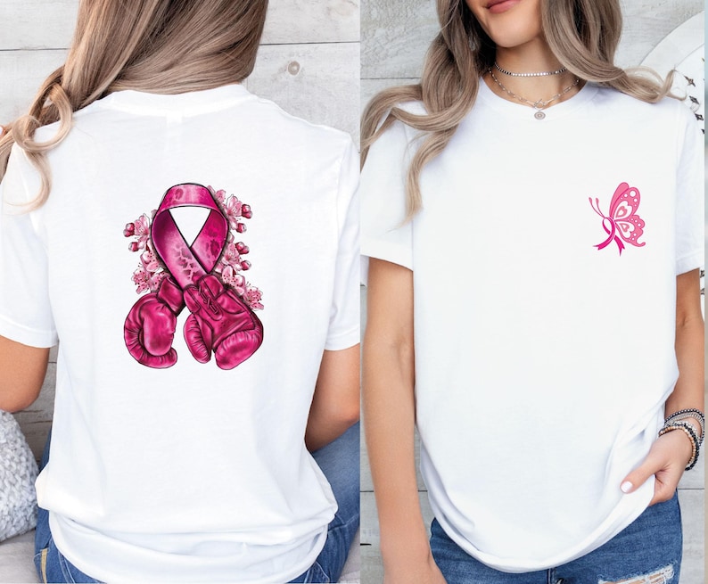 Pink Ribbon Shirt, Breast Cancer Tshirt, Cancer Warrior Shirt, Cancer Survivor Tee, Cancer Fight T shirt, Cancer Support Gift image 1