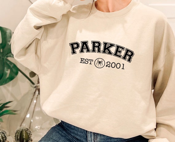 Cute Marvel Sweatshirts, Parker Est 2001 Jumper, Spiderman Sweater, Spider-man Outfit, Funny Avengers Jumper, Funny Marvel Avengers Gift