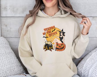 Retro Witch Hoodie, Season Of the Witch, Witchy Hoodie, Halloween Party Hoodie, Spooky Season Hoodie, Funny Halloween, Cute Witch Hoodie