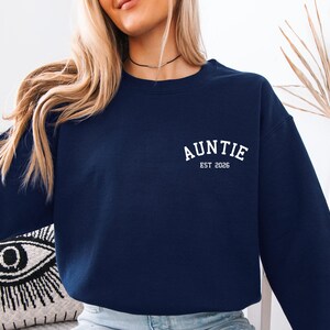 New Auntie Sweatshirt, Auntie Announcement, Mothers Day Jumper, Custom Aunt Sweater, Auntie Gifts, Mothers Day Jumper, Mother's Day Gift image 4