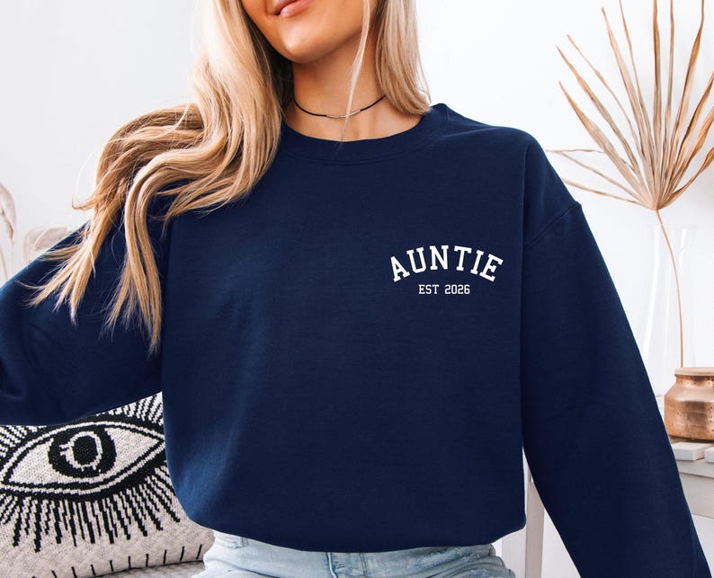 New Auntie Sweatshirt, Auntie Announcement, Mothers Day Jumper, Custom Aunt Sweater, Auntie Gifts, Mothers Day Jumper, Mother's Day Gift image 4