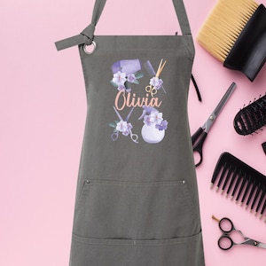 Hair Stylist Apron, Personalised Apron, Hairdresser Gift, Hairdresser Apron, Barber Apron, Apron With Pockets, Canvas Apron, Cotton Apron