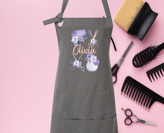 Hair Stylist Apron, Personalised Apron, Hairdresser Gift, Hairdresser Apron, Barber Apron, Apron With Pockets, Canvas Apron, Cotton Apron