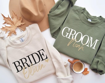 Bride and Groom Sweatshirt, Honeymoon Sweatshirt, Wedding Sweatshirt, Bridal Party Sweatshirt, Mother Of The Bride, Mother Of The Groom,