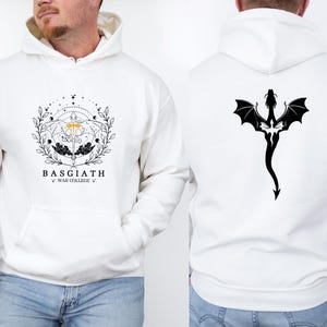 Sudadera con capucha de Basgiath War College, sudadera con capucha Fourth Wing, sudadera con capucha Dragon Rider, regalo para amantes de los libros, regalo de libros de fantasía, regalo para amantes de los libros imagen 3