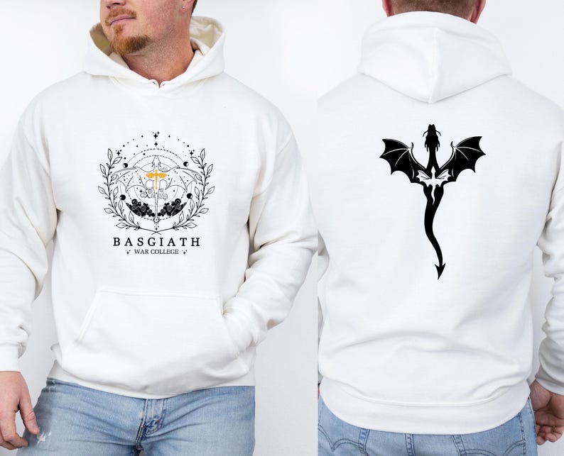 Sudadera con capucha de Basgiath War College, sudadera con capucha Fourth Wing, sudadera con capucha Dragon Rider, regalo para amantes de los libros, regalo de libros de fantasía, regalo para amantes de los libros imagen 3
