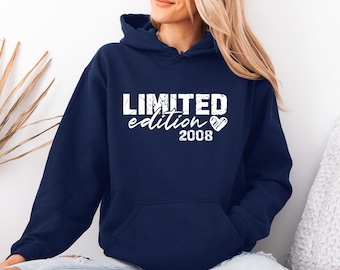 2008 Birthday Hoodie, 18th Birthday Pullover, Limited Edition Hoodie, 21th Birthday Hoodie, 30th Birthday Gift, 40th Birthday, Mum Birthday