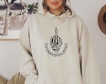 Sudadera con capucha sobre salud mental, sudadera con capucha de esqueleto, sudadera con capucha sarcástica, camiseta sobreestimulada, sudadera con capucha sobre ansiedad, camiseta divertida de esqueleto, esqueleto para niños, esqueleto lindo