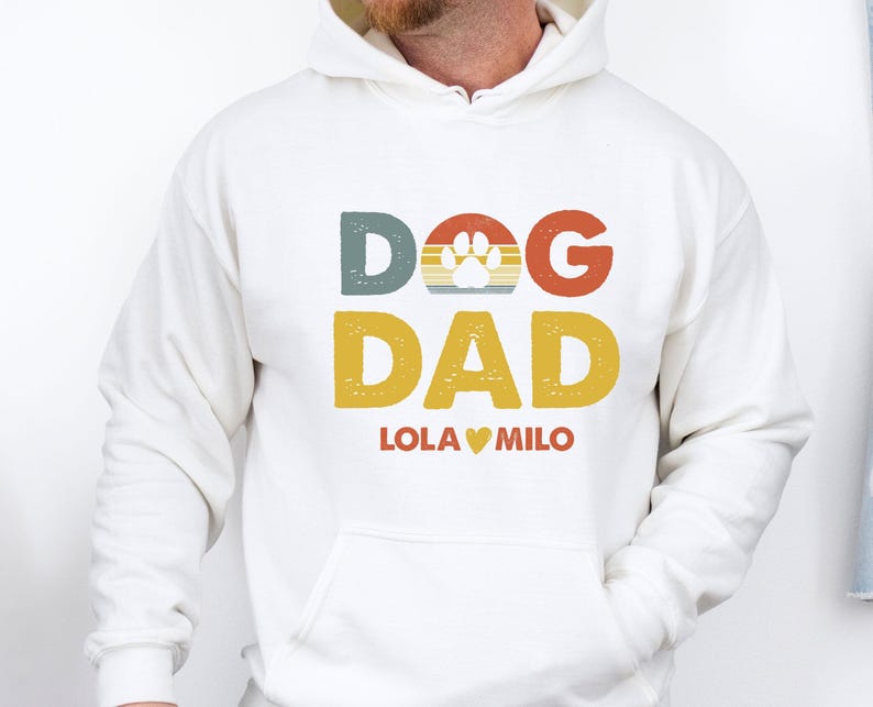 Dog Dad Hoodie, Personalised Dog Hoodie, Fathers Day Hoodie, Dog Owner Gift, Father's Day Jumper, Dog Lover Gift, Dad Birthday Gift immagine 4