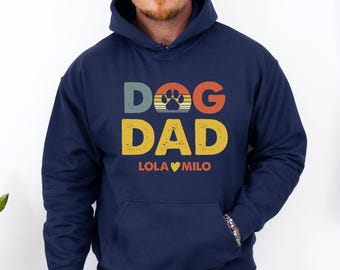 Dog Dad Hoodie, Personalised Dog Hoodie, Fathers Day Hoodie, Dog Owner Gift, Father's Day Jumper, Dog Lover Gift, Dad Birthday Gift