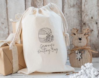 Knitting Storage, Personalised  Bag, Crochet Stuff Bag, Yarn Stuff Bag, Grate Grandma Gifts, Mothers Day Gift, Grandma Birthday, Custom Bag