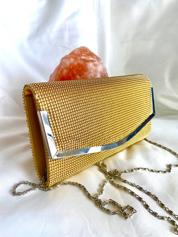 Gold Vintage Bag, Evening Bag, Shiny Gold Bag, Fo… - image 6