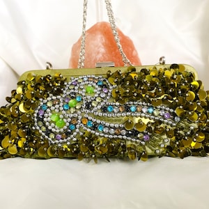 Peacock Clutch, Evening High End Clutches, Embellished Boho Bag, Art Deco Handbag, Antique Purse, Green Wedding Purse, Velvet Purse, Party